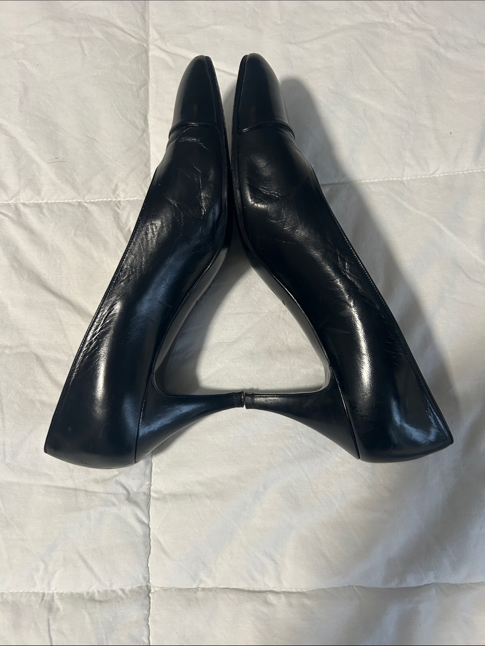 CHANEL Black Leather Pointed-Toe Heels - Picture 7 of 9
